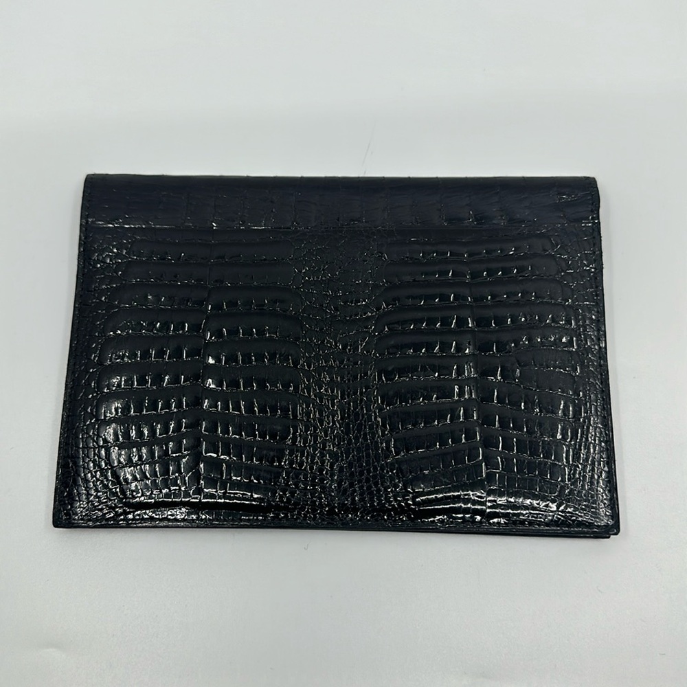 Nordstrom black crocodile leather wallet organizer